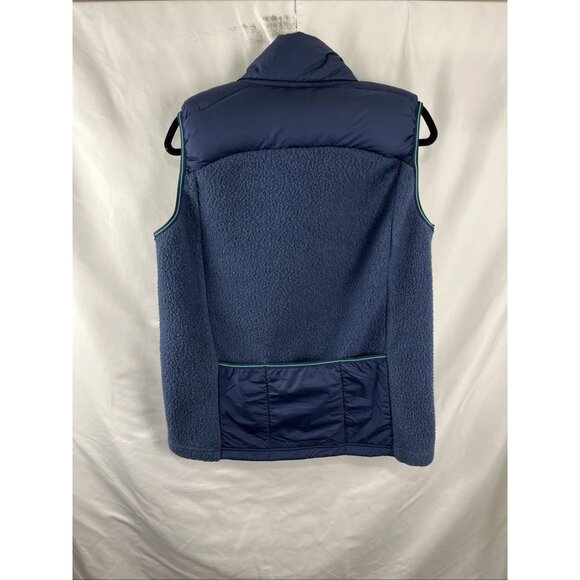Peppermint Cycling Dark Blue & Green Puffer Down & Fleece Vest Women's Size L - Picture 6 of 13